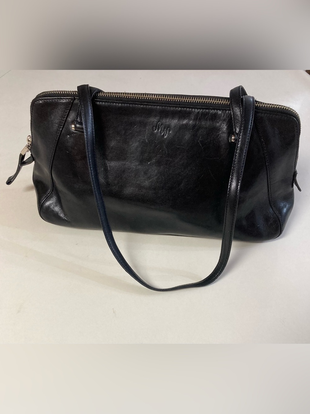 Monsac Black Leather East West Purse